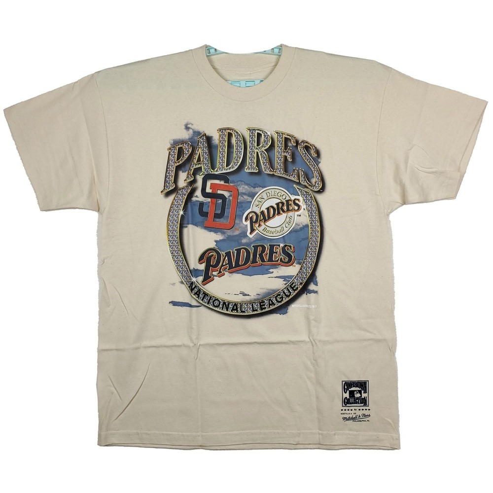San Diego Padres‎ Mitchell & Ness MLB 2XL XXL Shirt Diamond Team Art Cream NWT
